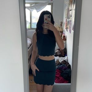 dark jade / teal tobi body con dress set